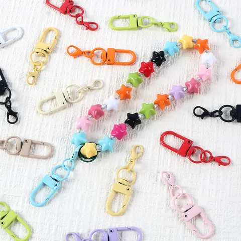 Alloy U Shaped Rotating Gate Clasp With Lobster Claw Clasp DIY Keychain Bag Hardware Accessories Colorful Metal Snap Hook