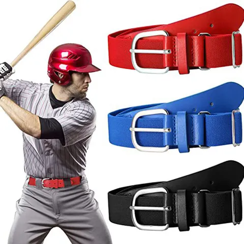 Heavy Duty Adjustable Elastic Baseball Belt Men Women Braided Sports Waistband PU Leather Ends Metal Pin Buckle Outdoor Belt