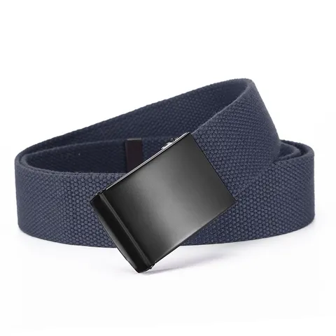 Men's Canvas Tactical Belt Automatic Buckle Casual Woven Webbing Belt Outdoor Stylish Daily Jeans Belt For Men
