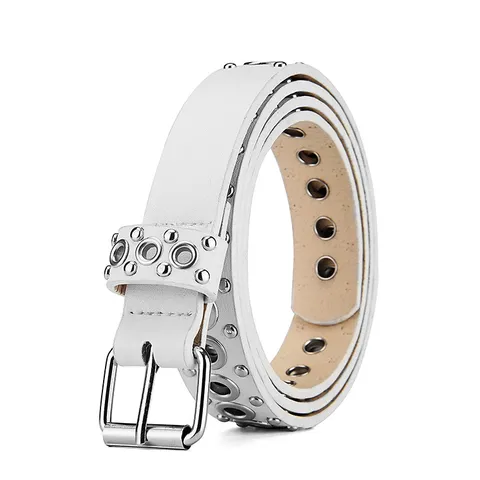 Punk Stern Nieten PU Leder Gürtel Für Herren Damen Einreihige Öse Dekorative Taille Gürtel Y2K Stil Legierung Dornschließe Gürtel