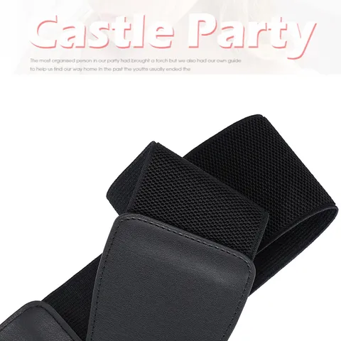 Ceinture Élastique Large de Mode pour Femmes Avec Boucle Strass Perle Bande de Taille Extensible pour Robe Manteau Accessoires