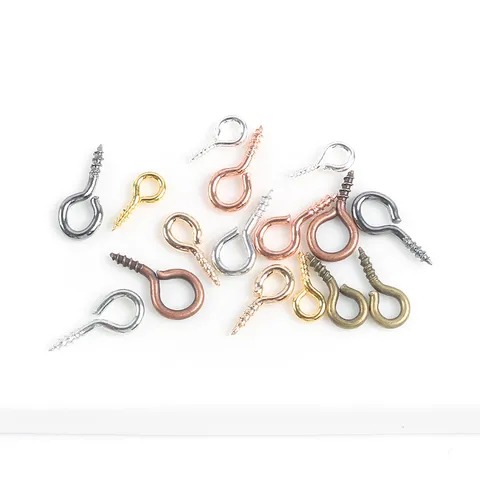 DIY Jewelry Findings Screw Eye Pins Copper Coated Iron Metal Eyelets Assorted Colors For Handmade Craft Jewelry Making