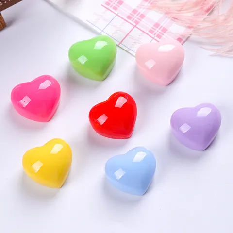 Colorful Resin Heart Charms DIY Accessories For Hair Clips Keychains Phone Case Decoration Shoe Charms Valentine Day Gift