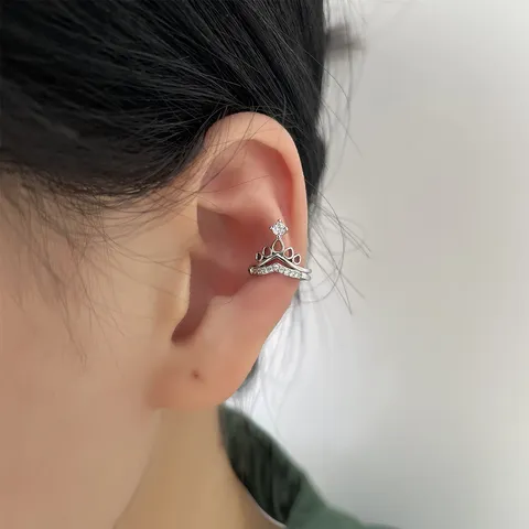 Corona a Forma di V Goccia d'Acqua Zirconia Ear Cuff Per Le Donne Squisita Senza Piercing Rame Orecchio Osso Clip Gioielli Regalo