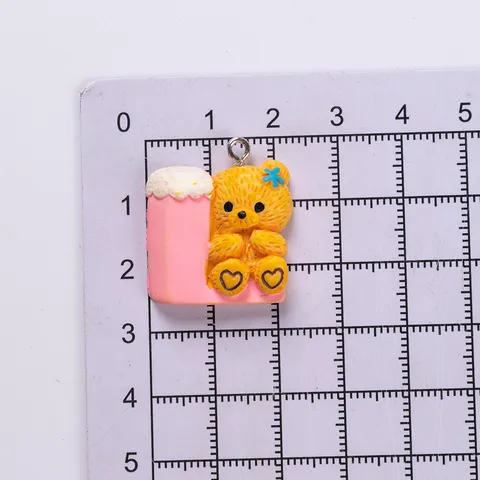 Cute Cartoon Teddy Bear Resin Pendants Colorful Animal Charms For DIY Phone Case Clothing Accessories Jewelry Making Craft Materials