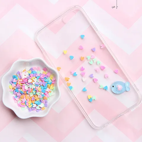 Bunte Polymerton Scheiben Herz Stern Blume Schleife Für Basteln Slime Füllung Nagelkunst Handyhülle Deko Zubehör