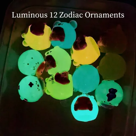 Glow In The Dark Cartoon Animal Resin Figurine Mini Desktop Ornament DIY Keychain Pendant Home Decoration Cute Jelly Doll