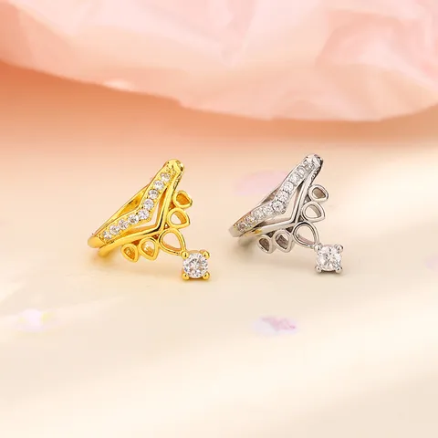Corona a Forma di V Goccia d'Acqua Zirconia Ear Cuff Per Le Donne Squisita Senza Piercing Rame Orecchio Osso Clip Gioielli Regalo