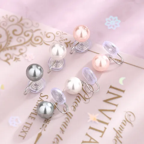 Eleganti Orecchini a Clip con Perla Artificiale Tonda da Donna Senza Piercing Orecchini in Rame Vintage Francese Gioielli Donna