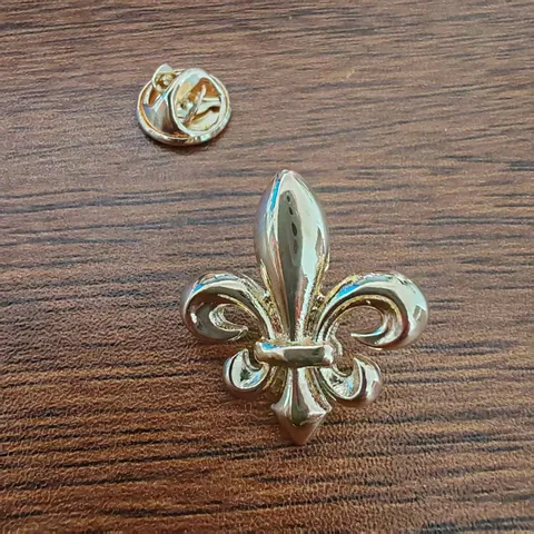 Vintage Gold Copper Alloy Fleur-de-lis Tie Clip and Brooch Set For Men Formal Business Wedding Fashion Accessories Gift
