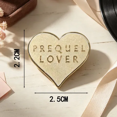 Vintage Alloy Heart Brooch Glitter Prequel Lover Letters Enamel Badge Romantic Pin Clothing Backpack Accessory Gift For Women Men