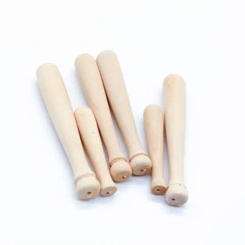 Mini Houten Honkbalknuppel Model Natuurlijk Houten Bal DIY Ambachtelijke Accessoires Houten Stok Onderdelen Voor Sleutelhanger Decoratie Modellen