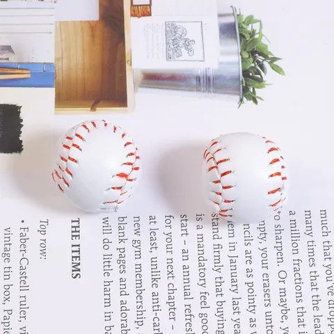Mini Synthetic Leather Baseball Keychain Pendant Small Softball Sports Accessory Realistic Hand Stitched Ball Decor For Bags Keys