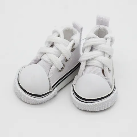 Mini 5cm Canvas Shoe Keychain Cute Sneaker Doll Accessories Pendant Casual Tied Shoelace Canvas Shoes Keychain For Bag Decor Gift