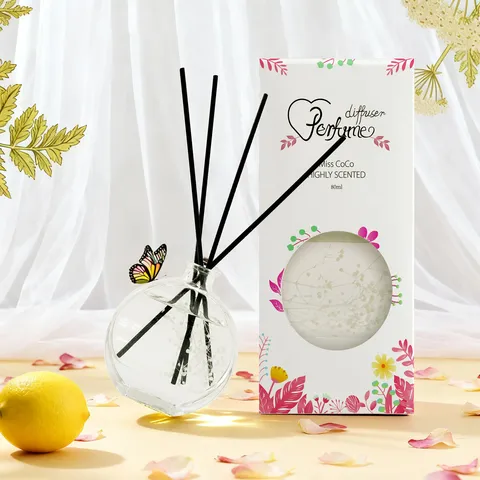Difusor de Aromas para Hogar Botella de Vidrio Con Varillas de Ratán Y Flores Secas Ambientador Desodorizador Para Dormitorio Salón