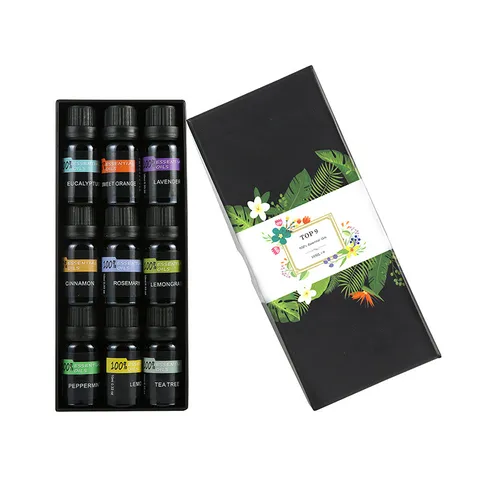 Set di Oli Essenziali Vegetali Estratti Oli per Aromaterapia per Diffusore Deodorante per Ambienti Scatola Regalo