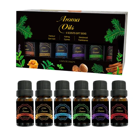 Set di Oli Essenziali di Piante Naturali Olio Profumato per Aromaterapia per Umidificatore Diffusore Pietra Rilassamento Domestico