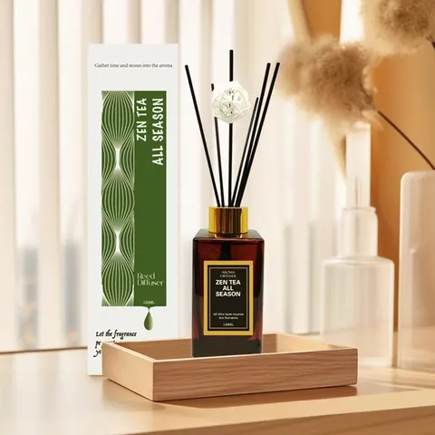 Difusor de Varillas Sin Llama Set de Aceites Esenciales Frasco de Vidrio Ambientador para Dormitorio Baño Hotel Decoración