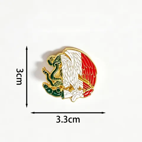 Mexikanisches Wappen Adler Schlange Emaille Brosche Legierung Abzeichen Schmuck Mexiko Emblem Brosche Für Herren Damen Anzüge