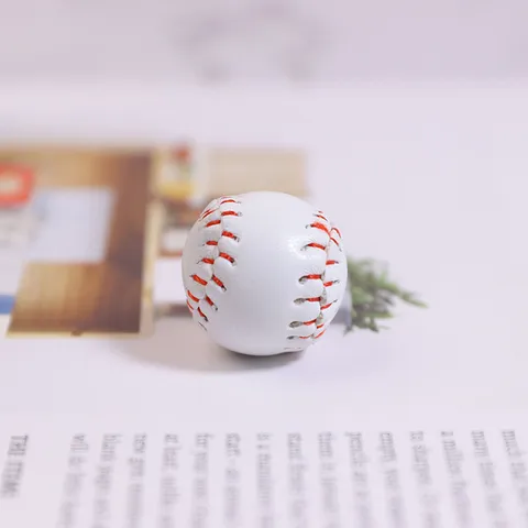 Mini Synthetic Leather Baseball Keychain Pendant Small Softball Sports Accessory Realistic Hand Stitched Ball Decor For Bags Keys