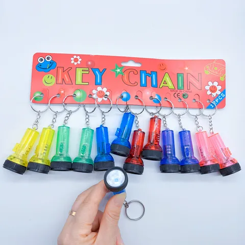 Mini Llavero de Linterna LED Plástico Transparente Luz Colorida Linterna Portátil para Fiesta Regalo Niños Camping Nocturno