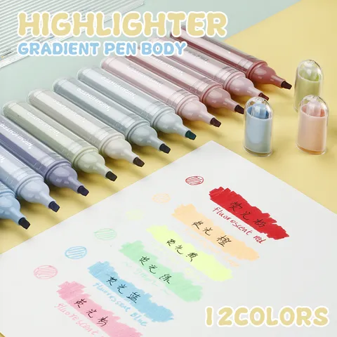 Esthetische Pastel Markeerstiften Beiteltip Sneldrogend Marker Pennen Set