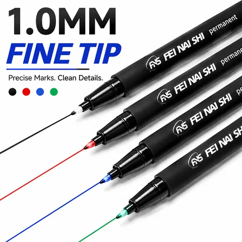 1.0mm Fine Tip Permanent Marker Pen Waterproof Quick-Dry Oil-Based Marking Pen For Box Logistics Office School Supplies