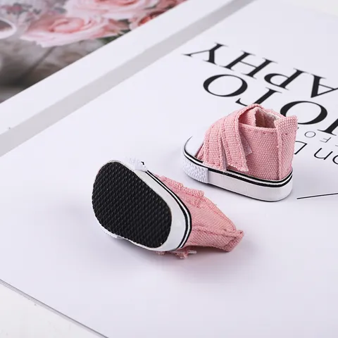 Mode Miniatur Segeltuch Sneaker Für BJD Baumwollpuppen Klettverschluss Puppenschuhe Zubehör Freizeit Board-Schuhe