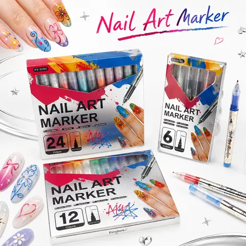 Extra Fijne Punt Directe Vloeistof Nail Art Marker Pennen Sneldrogend Waterdicht DIY Manicure Graffiti Tekenpennen