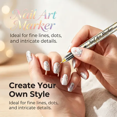 0.5mm Nagelkunst Graffiti Pen Ultrafijne Naaldpunt Tekening Liner Marker Voor Professionele DIY Nagel Decoratie Veelkleurige Nagels Gereedschap
