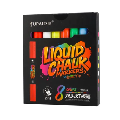 8 Colors Dual Tip Liquid Chalk Markers Erasable Neon LED Writing Board Pens Fluorescent Glass Window Markers For Painting