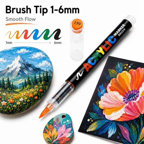 Direkt Flüssige Acryl Marker Stifte 204 408 Farben Set Weiche Pinselspitze Wasserdicht Schnelltrocknend Kunst Marker Für Studenten Zeichnung Journal Graffiti