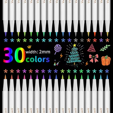 Kleurrijke Acryl Marker Pennen Set Sneldrogend Waterdicht Permanente Kunst Markers Dubbele Punt Verf Pennen