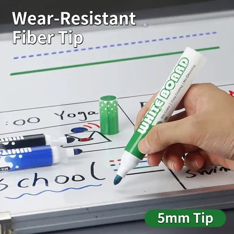Plastic Erasable Whiteboard Markers Multicolor Water Based Ink Writing Drawing Pens For Office Meeting School Supplies
