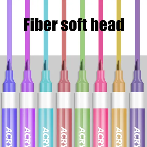 Set de Rotuladores Acrílicos Punta Suave Rotuladores de Acuarela Lavables Art Markers para Estudiantes Pintura Dibujo Escuela
