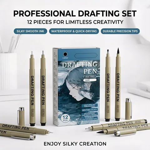 Professionele Fineliner Pennen Set Waterdichte Sneldrogende Tekenpennen Precisie Micro Fijne Lijn Pennen Kunst Schets Markers