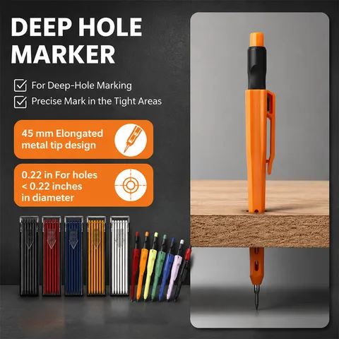 Tiefes Loch Zimmermannsstift Holzbearbeitung Mechanischer Stift Einstellbarer Graphit Marker Holzbearbeitung Markierungswerkzeug