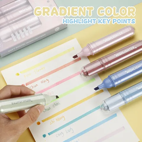 Esthetische Pastel Markeerstiften Beiteltip Sneldrogend Marker Pennen Set