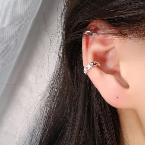 Hohl Herz Stern Ohrmanschette Für Damen Kupfer Platin Überzogen Nicht Gepierct INS Stil Geschlechtsneutral Breite Ohrclips Schmuck Geschenk