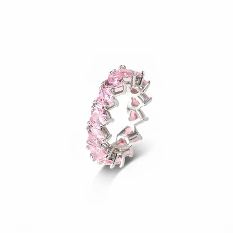 Hip Hop Herzform Kupfer Vergoldet Ewigkeit Ring Für Damen Mit Zirkonia Mode Schmuck Fingerring Zubehör