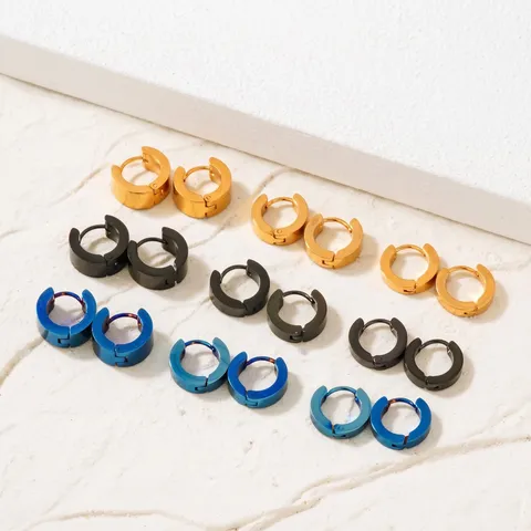 Orecchini a Cerchio in Acciaio Inossidabile Minimalisti Unisex Geometrici Lucidati a Specchio Orecchini Tondi Huggie Regalo