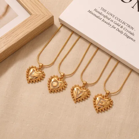 Collana Con Pendente A Lettera A Cuore In Acciaio Inossidabile Con Strass Placcato Oro Girocollo Gioielli Di Moda Per Donna