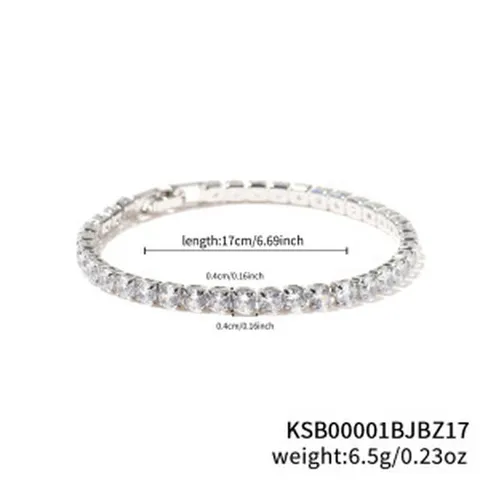 Elegante Bracciale Tennis in Rame Zirconia Bracciale con Catena di Strass Blu Lago di Lusso per Donna Uomo Gioielli di Moda