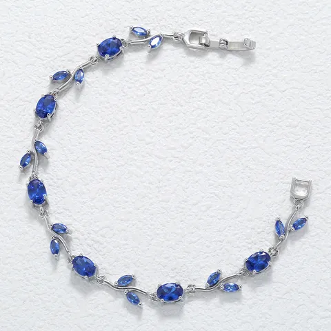 Koperen Blad Wingerd Armband Voor Vrouwen Zoete Meisjesachtige Bloem Strass Ingelegde Goud Zilver Verguld Sieraden Cadeau Voor Bruiloft Banket