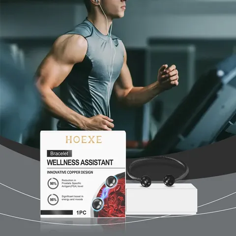 HOEXE Wellness Assistent Schwarz Verdreht Armreif Titanstahl Kupfer Energie Armband Für Sport Herren Körper Gesundheit Schmuck
