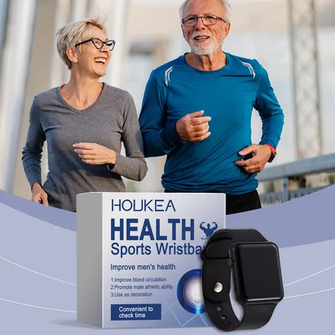 Men Smart Sports Wristband Health Tracking Fitness Silicone Strap Electronic Watch Outdoor Exercise Fitness Accessory