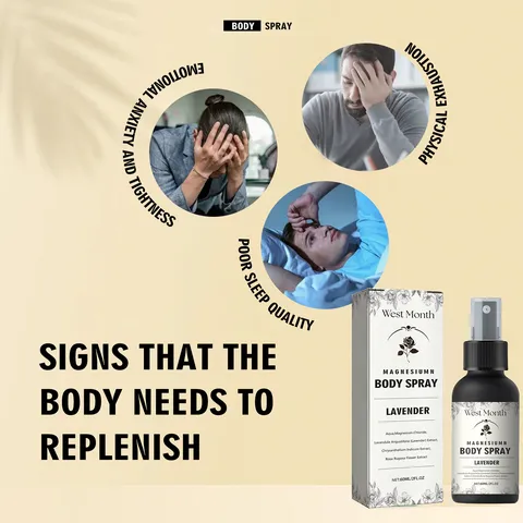 Spray Σώματος Μαγνησίου με Λεβάντα Ανακούφιση από την Ένταση των Μυών και Χαλάρωση Καταπραϋντική Φροντίδα Ενυδατική Μίστ