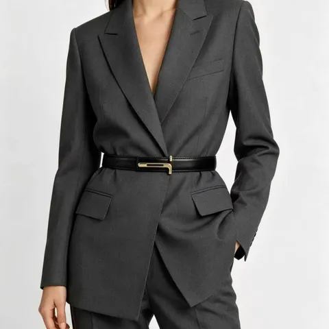 Women's Minimalist Versatile Thin PU Leather Belt Elegant Smooth Alloy Buckle Waistband For Suit Dress Fashion Accessories
