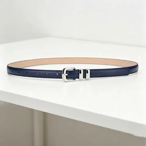Minimalist Thin PU Leather Belt With Alloy Buckle For Women Casual Everyday Belt Accessory