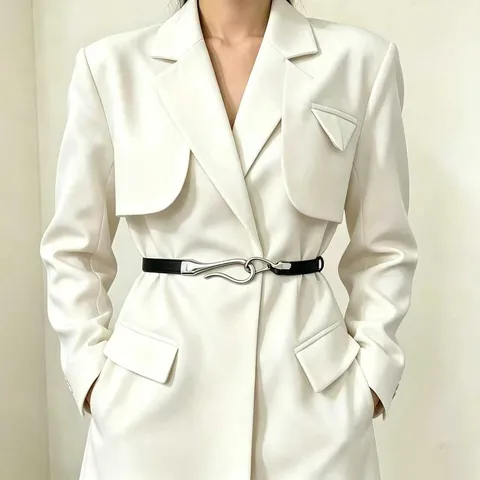 Women PU Leather Thin Belt Retro Alloy Hook Buckle Commuter Style Versatile Slim Waistband Fashion Dress Accessories